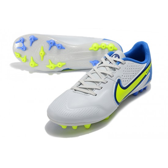 Kopacky Nike Tiempo Legend 9 Academy AG Low Bílý Modrý Žlutý Pánské