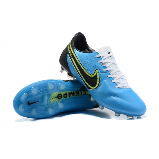 Kopacky Nike Tiempo Legend 9 Elite FG Low Černá Bílý Modrý Pánské