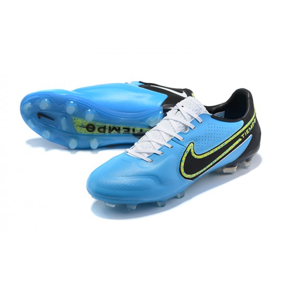 Kopacky Nike Tiempo Legend 9 Elite FG Low Černá Bílý Modrý Pánské