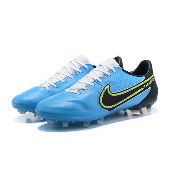 Kopacky Nike Tiempo Legend 9 Elite FG Low Černá Bílý Modrý Pánské