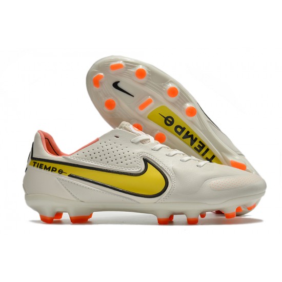 Kopacky Nike Tiempo Legend 9 Elite FG Low Bílý Oranžovýý Pánské