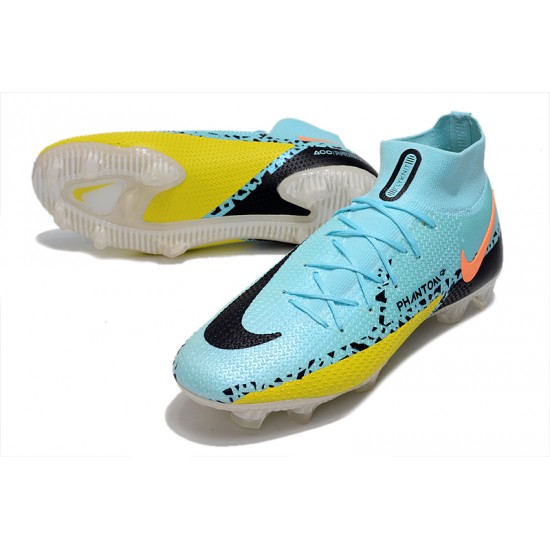 Kopacky Nike Phantom GT Elite Dynamic Fit FG High Modrý Žlutý Černá Pánské