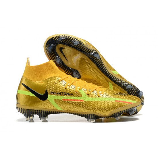 Kopacky Nike Phantom GT Elite Dynamic Fit FG High Zlato Zelená Černá Pánské