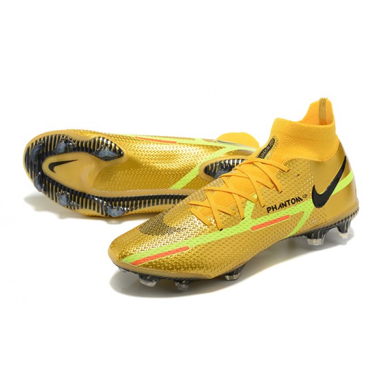 Kopacky Nike Phantom GT Elite Dynamic Fit FG High Zlato Zelená Černá Pánské