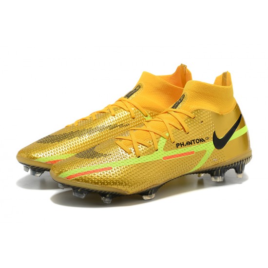 Kopacky Nike Phantom GT Elite Dynamic Fit FG High Zlato Zelená Černá Pánské