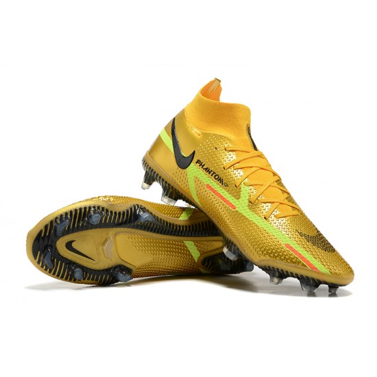 Kopacky Nike Phantom GT Elite Dynamic Fit FG High Zlato Zelená Černá Pánské