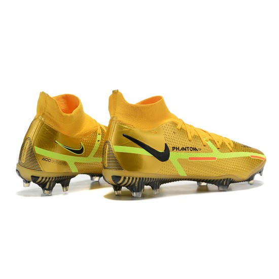 Kopacky Nike Phantom GT Elite Dynamic Fit FG High Zlato Zelená Černá Pánské