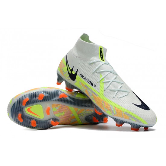 Kopacky Nike Phantom GT Elite Dynamic Fit FG High Bílý Zelená Černá Pánské