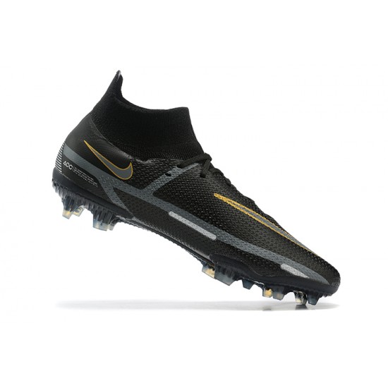 Kopacky Nike Phantom GT2 Dynamic Fit Elite FG Černá Zlato Bílý High Pánské