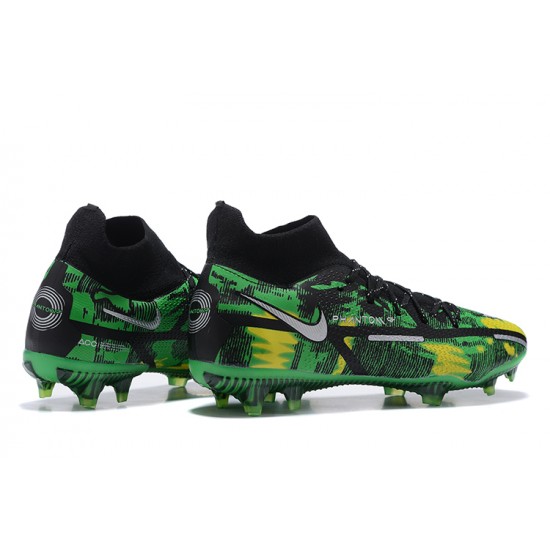 Kopacky Nike Phantom GT2 Dynamic Fit Elite FG Zelená Žlutý Bílý Černá High Pánské