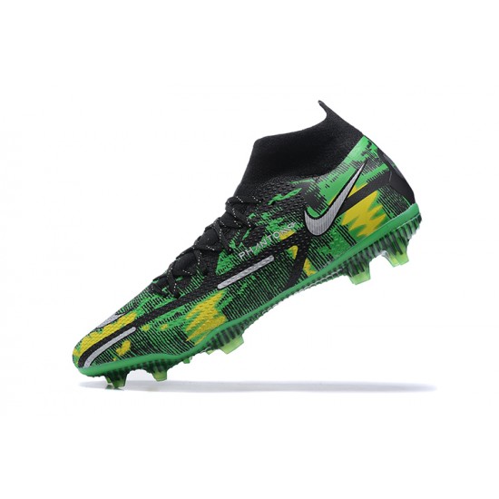 Kopacky Nike Phantom GT2 Dynamic Fit Elite FG Zelená Žlutý Bílý Černá High Pánské