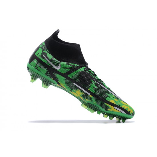 Kopacky Nike Phantom GT2 Dynamic Fit Elite FG Zelená Žlutý Bílý Černá High Pánské