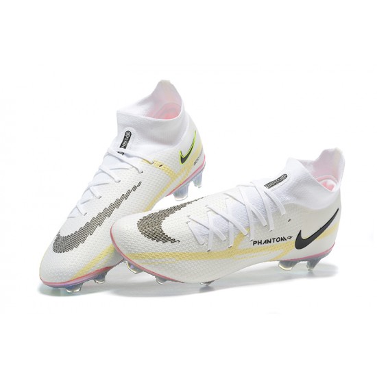 Kopacky Nike Phantom GT2 Dynamic Fit Elite FG Bílý Černá Šedá Žlutý Modrý High Pánské