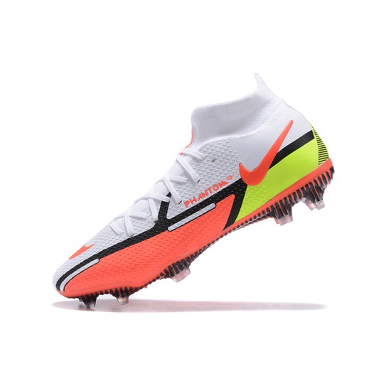 Kopacky Nike Phantom GT2 Elite DF FG Bílý Oranžovýý Žlutý Černá High Pánské