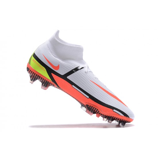 Kopacky Nike Phantom GT2 Elite DF FG Bílý Oranžovýý Žlutý Černá High Pánské