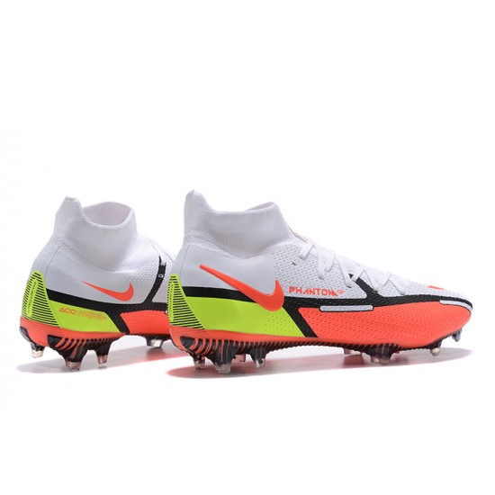 Kopacky Nike Phantom GT2 Elite DF FG Bílý Oranžovýý Žlutý Černá High Pánské