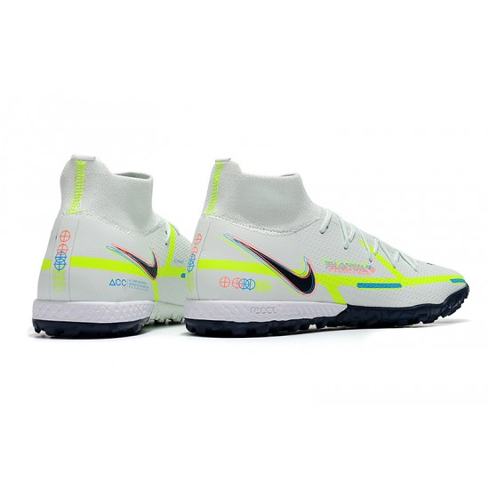 Kopacky Nike Phantom GT2 Elite Dynamic Fit TF High Bílý Zelená Černá Pánské