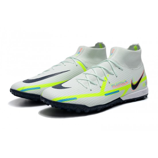 Kopacky Nike Phantom GT2 Elite Dynamic Fit TF High Bílý Zelená Černá Pánské