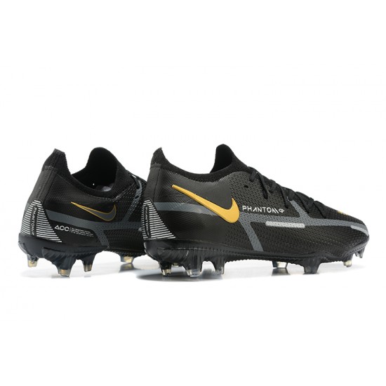 Kopacky Nike Phantom GT2 Elite FG Zlato Černá Bílý Low Pánské