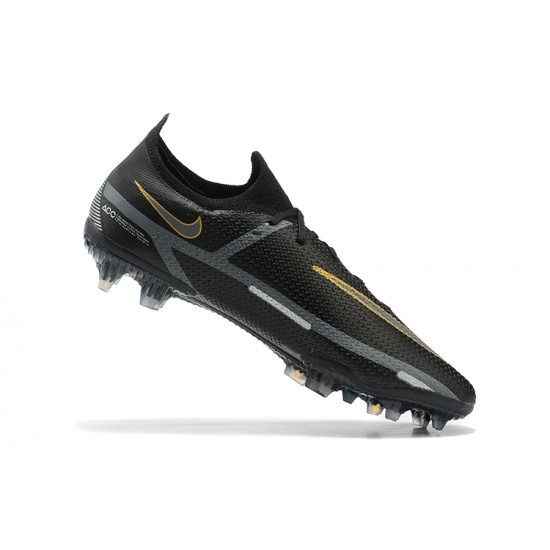 Kopacky Nike Phantom GT2 Elite FG Zlato Černá Bílý Low Pánské