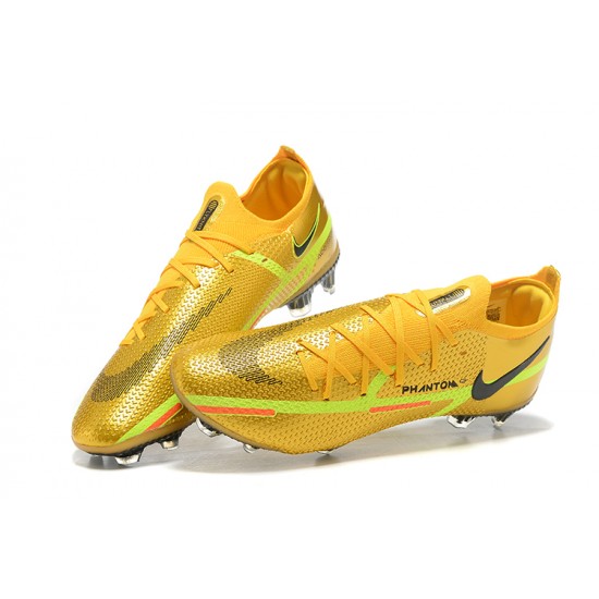 Kopacky Nike Phantom GT2 Elite FG Zlato Žlutý Černá Low Pánské