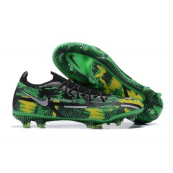 Kopacky Nike Phantom GT2 Elite FG Zelená Zlato Černá Žlutý Low Pánské 