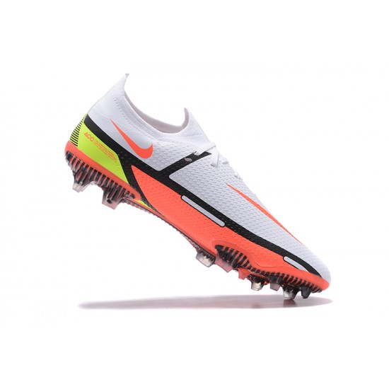 Kopacky Nike Phantom GT2 Elite FG Bílý Oranžovýý Žlutý Černá Low Pánské