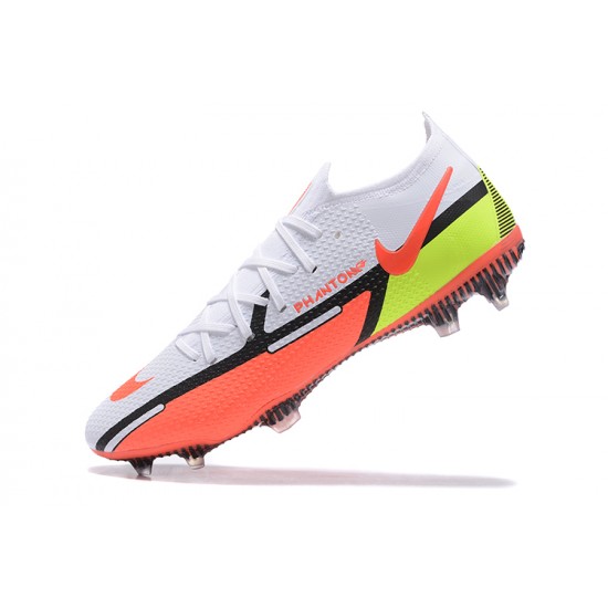 Kopacky Nike Phantom GT2 Elite FG Bílý Oranžovýý Žlutý Černá Low Pánské