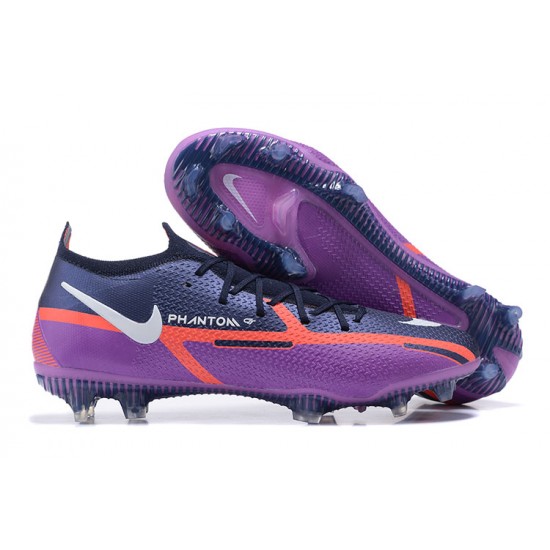 Kopacky Nike Phantom GT2 Elite FG Bílý Oranžovýý Žlutý Černá Nachový Low Pánské