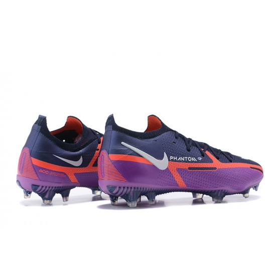 Kopacky Nike Phantom GT2 Elite FG Bílý Oranžovýý Žlutý Černá Nachový Low Pánské