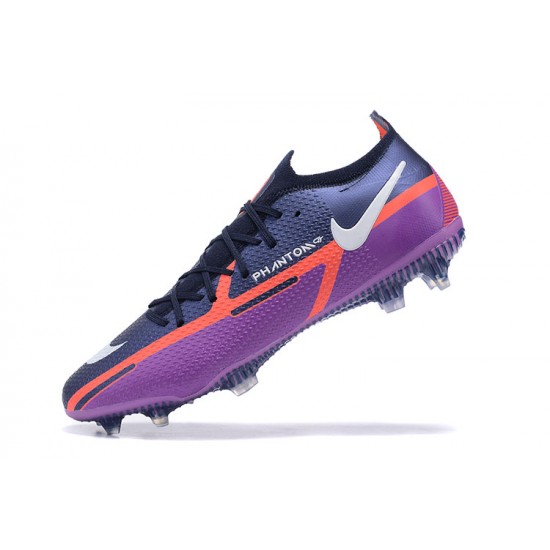 Kopacky Nike Phantom GT2 Elite FG Bílý Oranžovýý Žlutý Černá Nachový Low Pánské