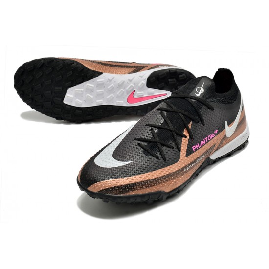 Kopacky Nike Phantom GT2 Elite TF Low Černá Hnědý Bílý Pánské