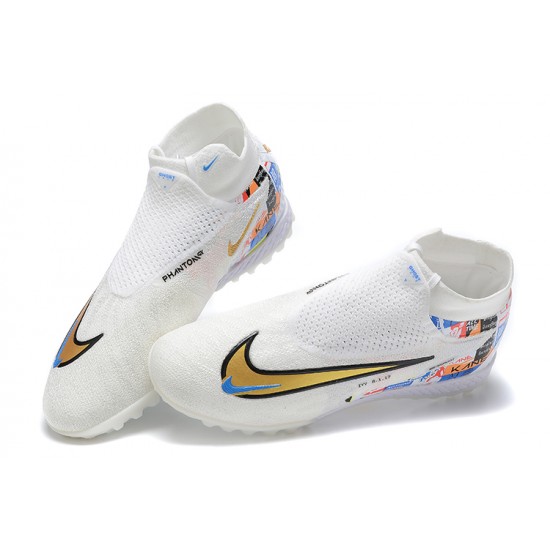 Kopacky Nike Phantom GX Elite DF Link TF Bílý Zlato High  Pánské