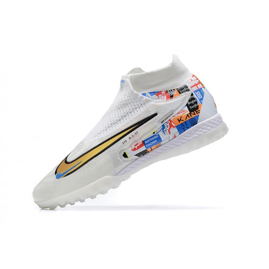 Kopacky Nike Phantom GX Elite DF Link TF Bílý Zlato High  Pánské