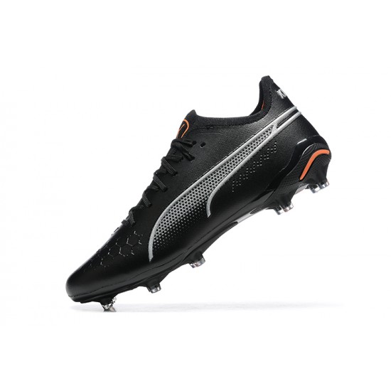 Kopacky Puma King Ultimate Icon MG Černá Oranžovýý Bílý Low Pánské