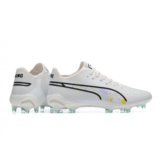 Kopacky Puma King Ultimate Icon MG Low Bílý Černá Růžový Pánské