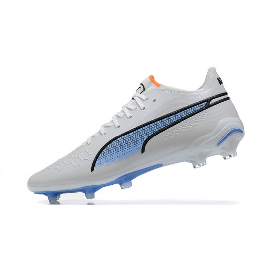 Kopacky Puma King Ultimate Icon MG Low Bílý Modrý Pánské