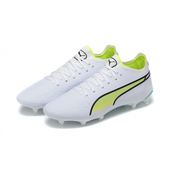 Kopacky Puma King Ultimate Icon MG Low Bílý Zelená Žlutý Pánské