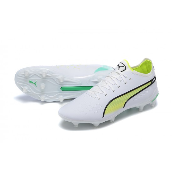 Kopacky Puma King Ultimate Icon MG Low Bílý Zelená Žlutý Pánské