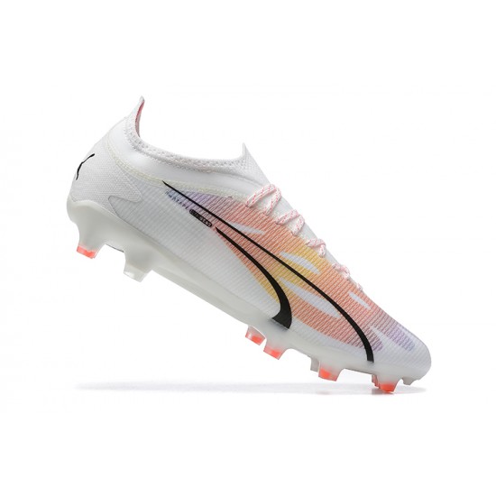 Kopacky Puma King Ultimate Icon MG Bílý Oranžovýý Černá Žlutý Low Pánské