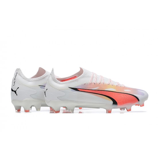 Kopacky Puma King Ultimate Icon MG Bílý Oranžovýý Černá Žlutý Low Pánské