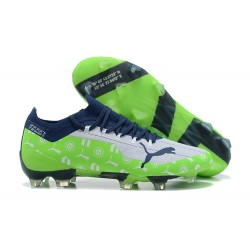 Kopacky Puma Ultra 1 3 FG AGG Sunblaze Puma Bílý Modrýmazing Bílý Zelená BLue Low Pánské 