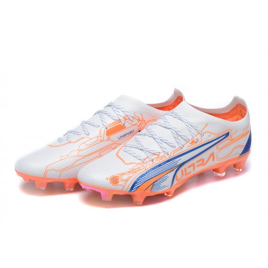 Kopacky Puma Ultra Ultimate FG Low Modrý Bílý Oranžovýý Pánské