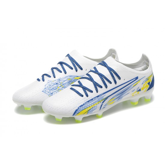 Kopacky Puma Ultra Ultimate FG Low Modrý Bílý Žlutý Pánské