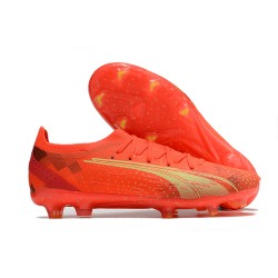 Kopacky Puma Ultra Ultimate FG Low Červené Zlato Pánské 