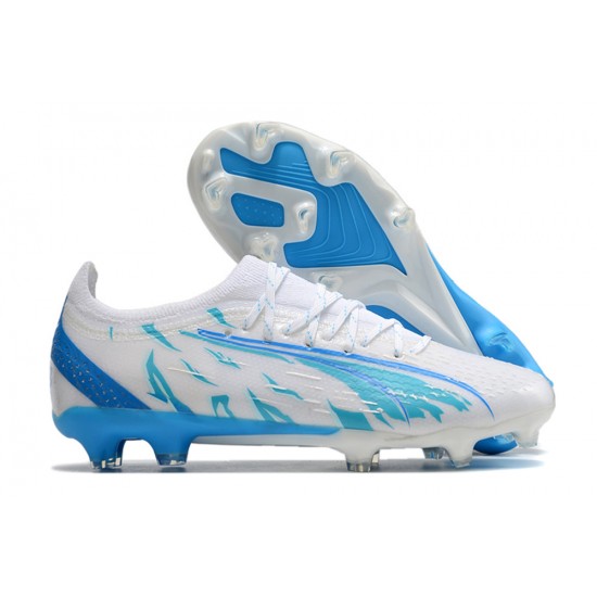 Kopacky Puma Ultra Ultimate FG Low Bílý Modrý Pánské