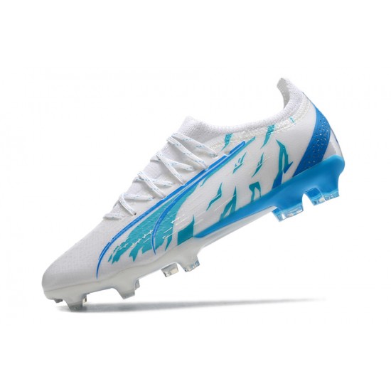 Kopacky Puma Ultra Ultimate FG Low Bílý Modrý Pánské