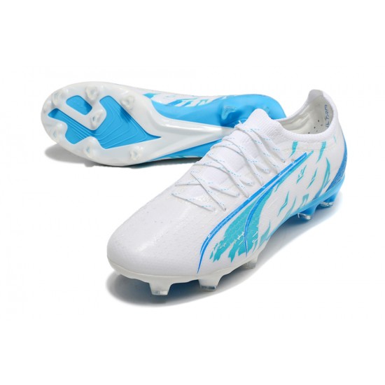 Kopacky Puma Ultra Ultimate FG Low Bílý Modrý Pánské