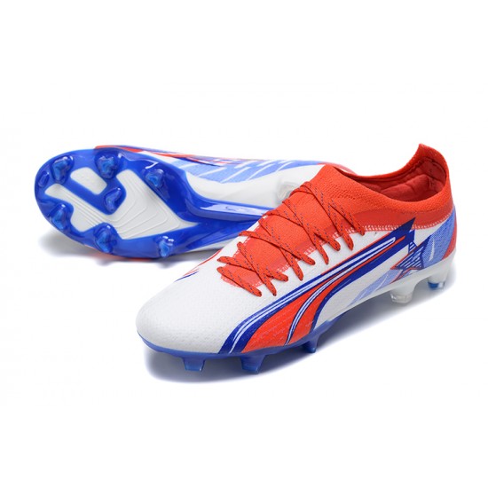 Kopacky Puma Ultra Ultimate FG Low Bílý Modrý Červené Pánské