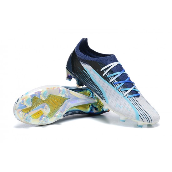 Kopacky Puma Ultra Ultimate FG Bílý BLue LightModrý Žlutý Nachový Low Pánské